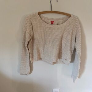 Cream knit cropped guess sweater